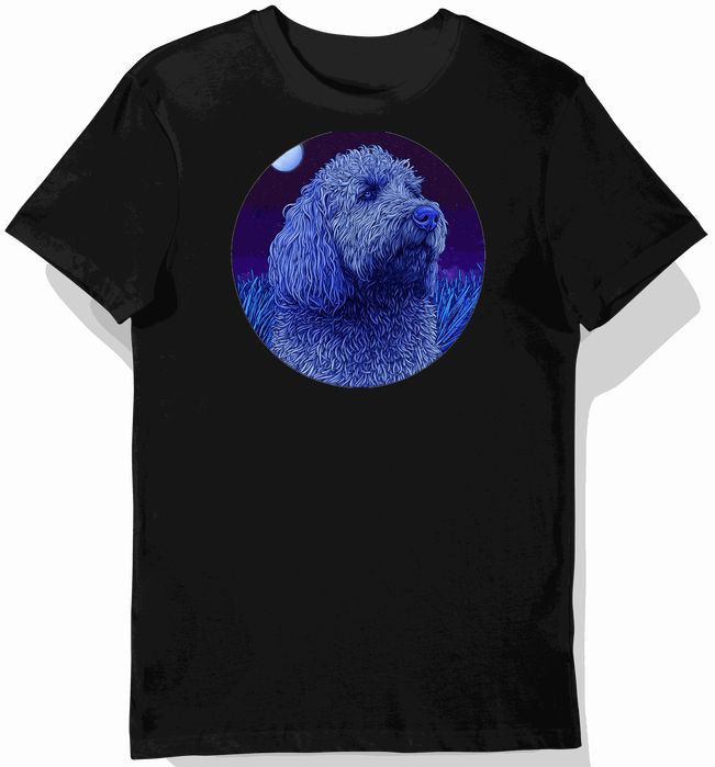 Koszulka męska czarna z nadrukiem psa rasy Komondor XL