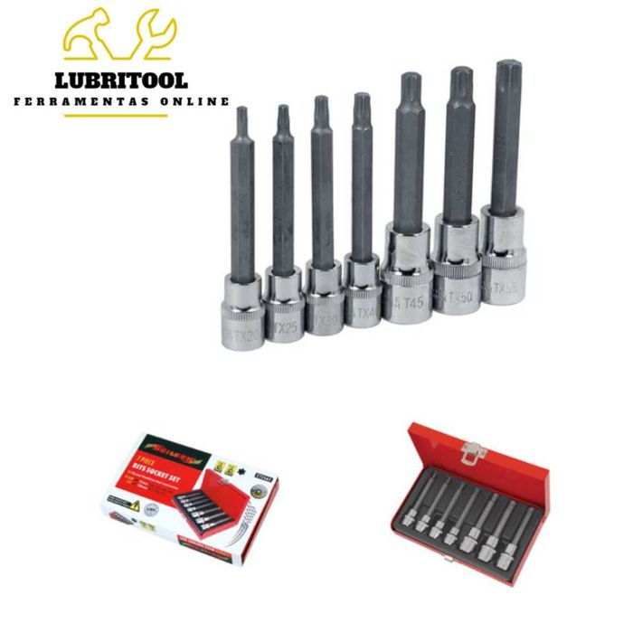 Jogo 7 Chaves Caixa 3/8" e 1/2" Torx T20-T55 CT2565 | NOVOS