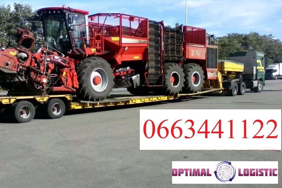 Послуги оренди трала Київ Перевезення негабарита комбайна екскаватора