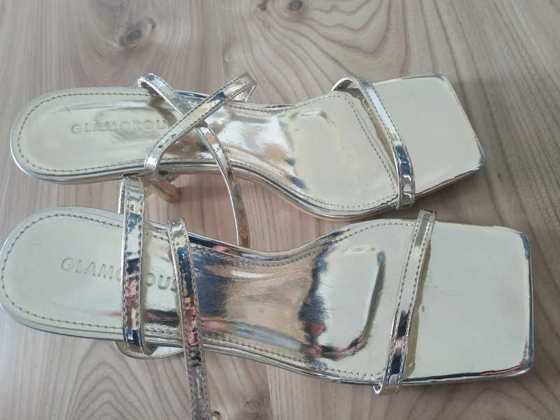 Złote szpilki sandały na obcasie rozm. 38 Glamorous