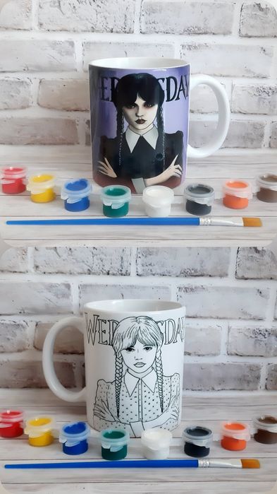 Хіт продажів! Чашка-розмальовка майнкрафт,роблокс,барбі,уенсдей,стендо