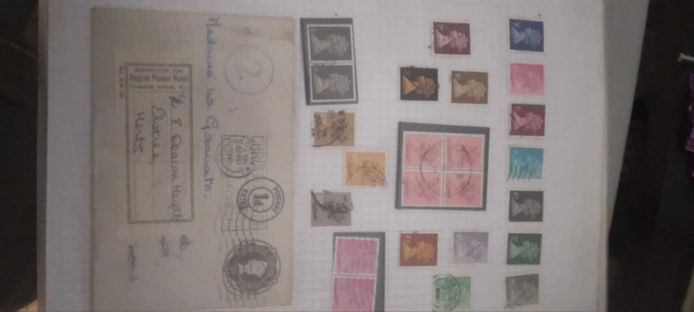 selos antigos com postais