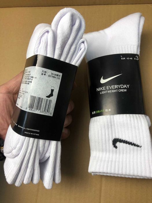 Zestaw skarpetek bawełnianych Nike – 6 par, białe, unisex