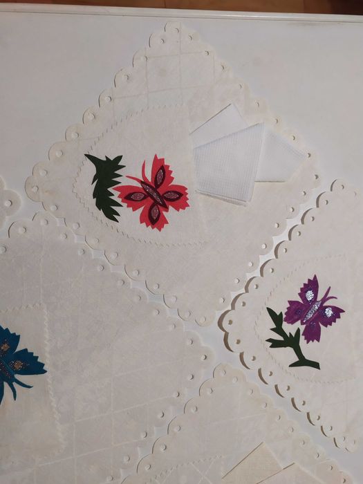 Винтаж! Ручная работа.Салфетница,чехол для столовых приборов, ткань