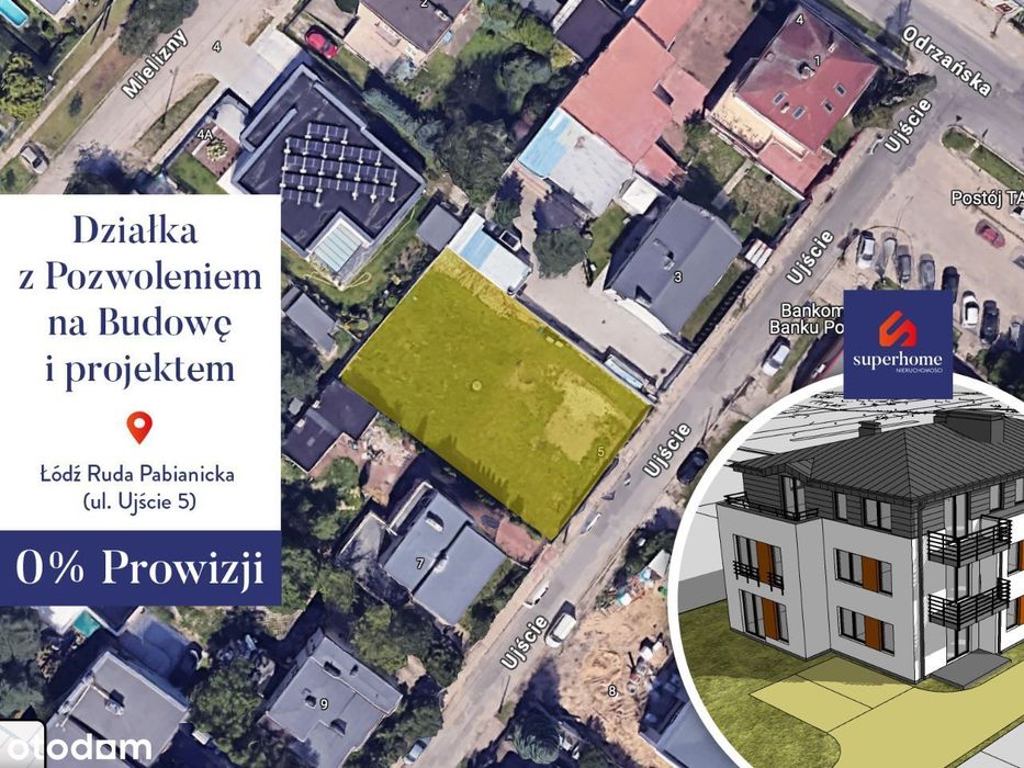 Działka z Pozwoleniem na Budowę - Ruda Pabianicka