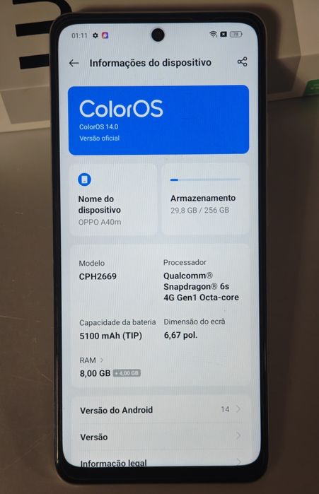 256GB - OPPO A40m - 6.67" - 90Hz - DUAL SIM - 256GB/16GB