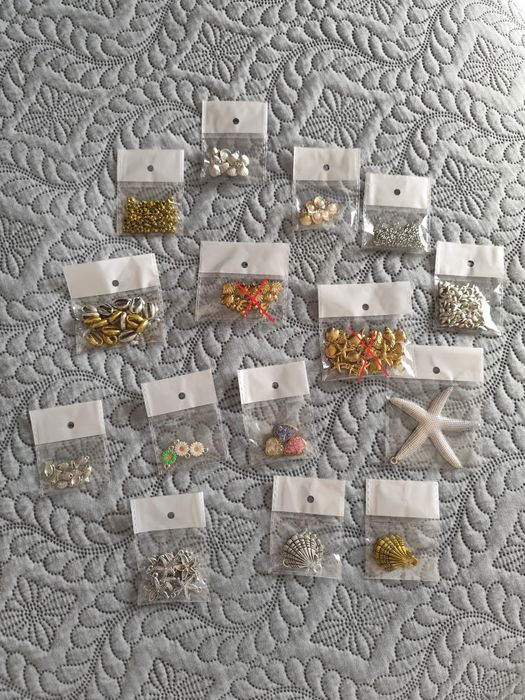 Lote grande de material para bijuteria – pendentes, miçangas