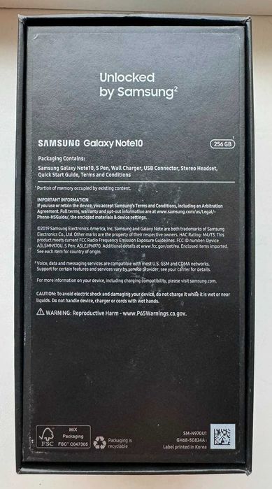 Samsung Galaxy Note 10 8gb/256gb Aura Glow