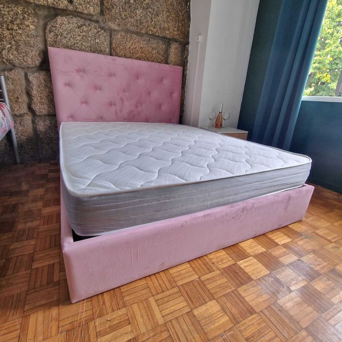 Camas de Casal Estofadas de Luxo 199€ Disp. em Várias Cores! 190x140m!