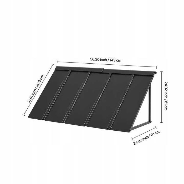Zadaszenie Drzwi 143x61x61CM