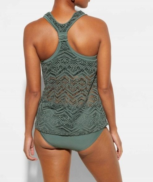 B.P.C tankini oliwkowe ażurowe z figami 42.