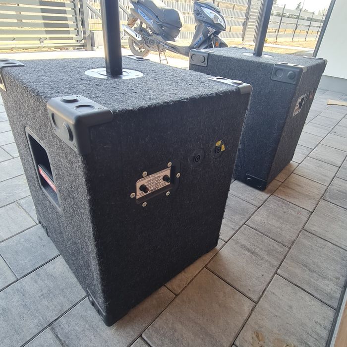 Nagłośnienie Pol Audio, 2 x basy pasywne. Stan Bardzo dobry.