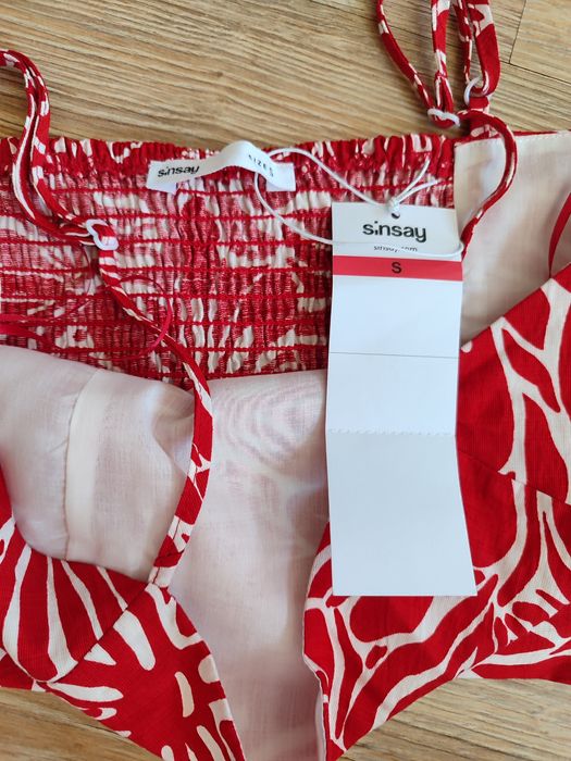 Sinsay komplet set wiskoza spódnica bluzka top S 36