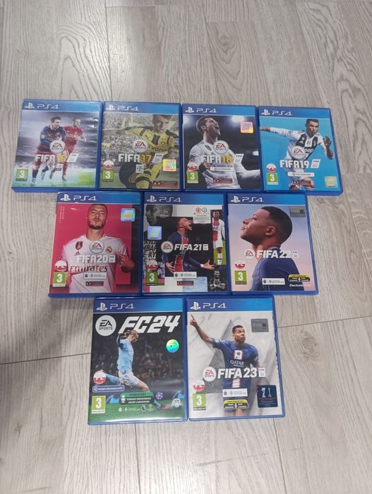 Zestaw 9 gier FIFA 16,17,18,19,20,21,22,23,24 gry PS4
