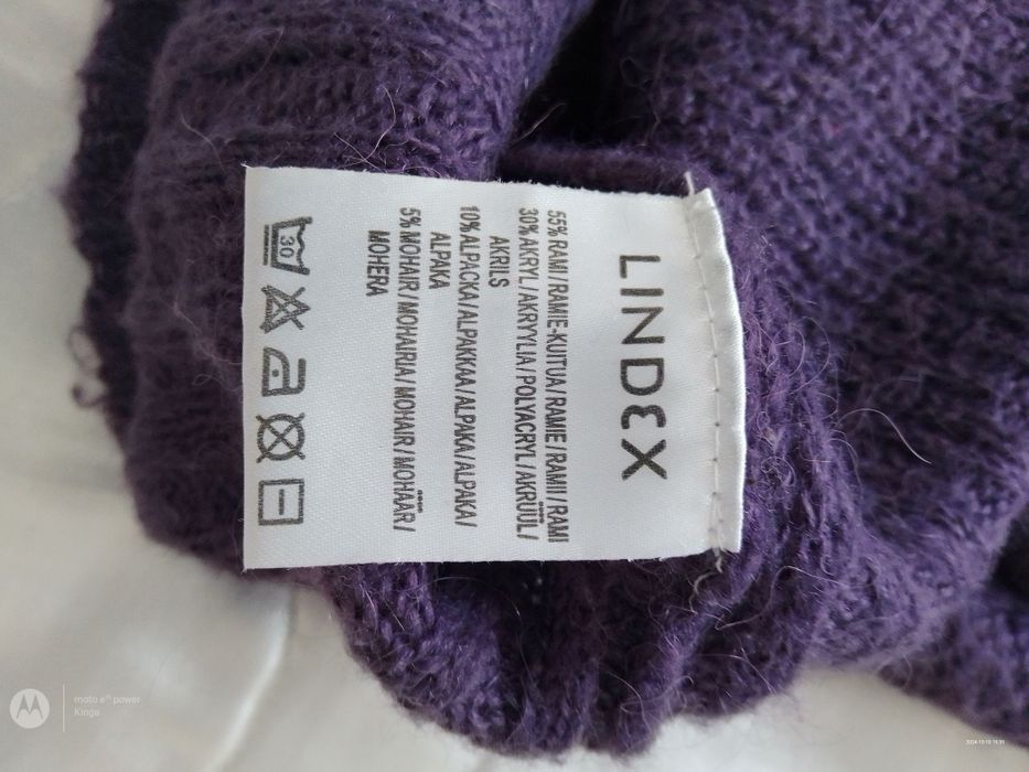 Długi sweter tunika Lindex głęboki fiolet