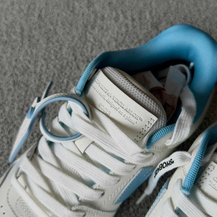 Кросівки Off-White Office Lighr Blue офф вайт офіс білі з блакитним