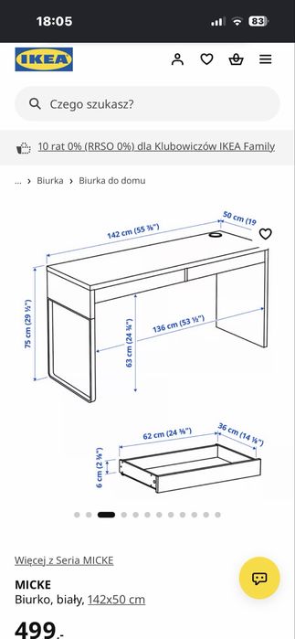 Biurko Ikea Micke