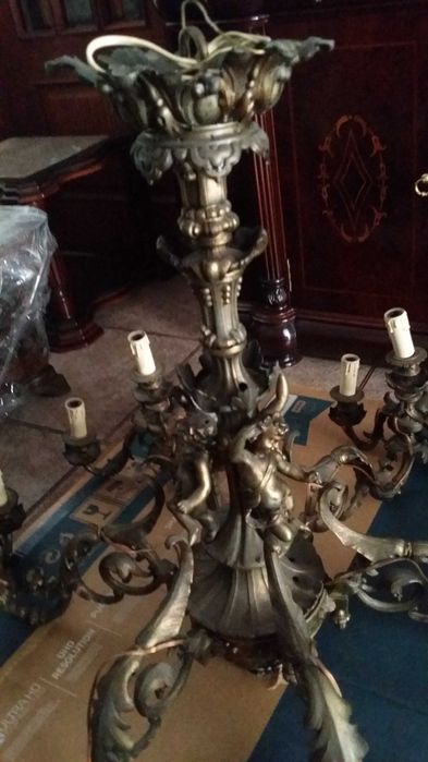 Lustre Candeeiro Bronze séc XIX - 24 lumes - Palacial Magnifico
