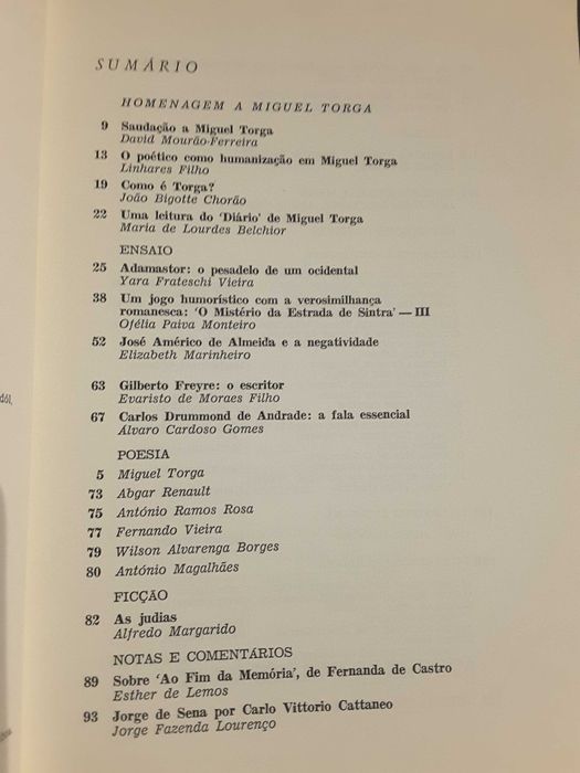 Colóquio Letras (J. Gomes Ferreira-Camoes-Torga-Pessoa)