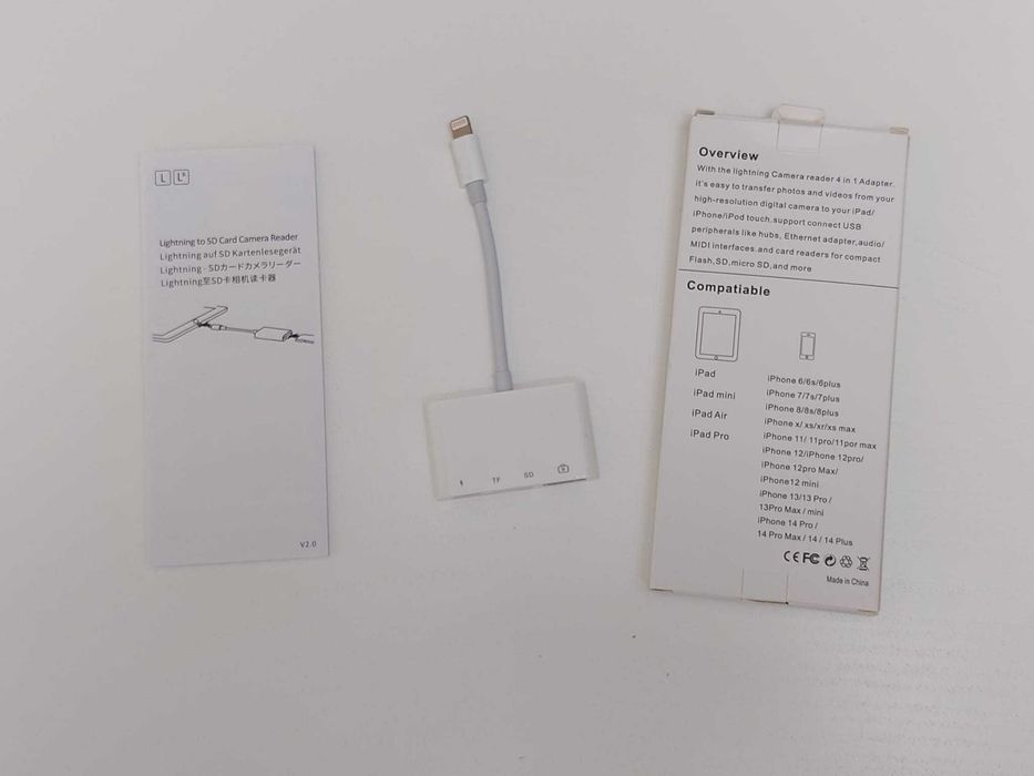 Adapter do czytnika kart SD TF USB do iPhone 4w1