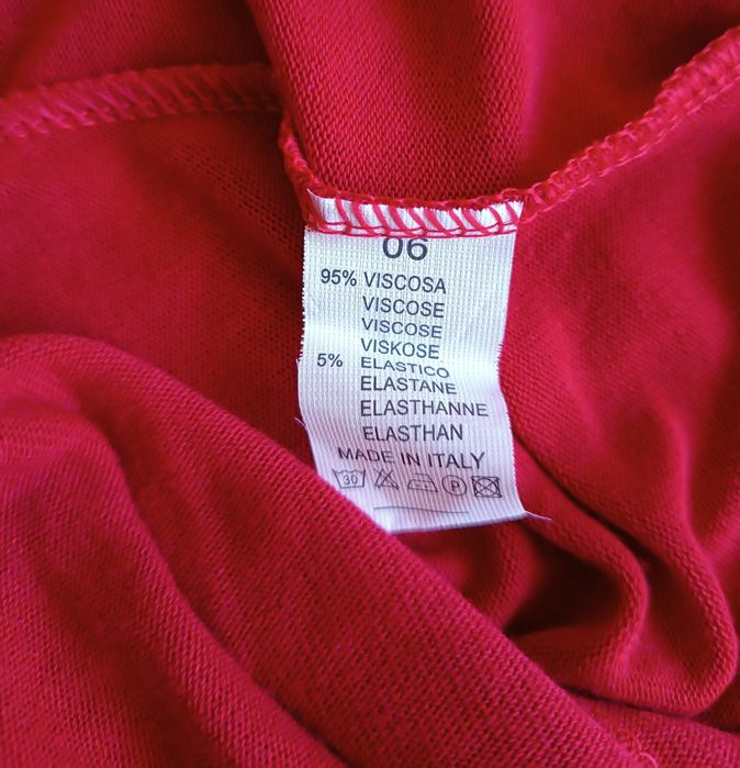 Bluzka czerwona z szerokimi pachami