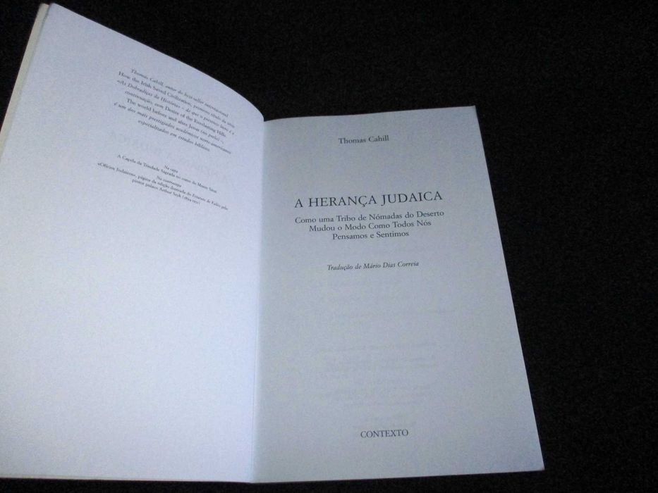 Livro A Herança Judaica Thomas Cahill 1ª edição 2000