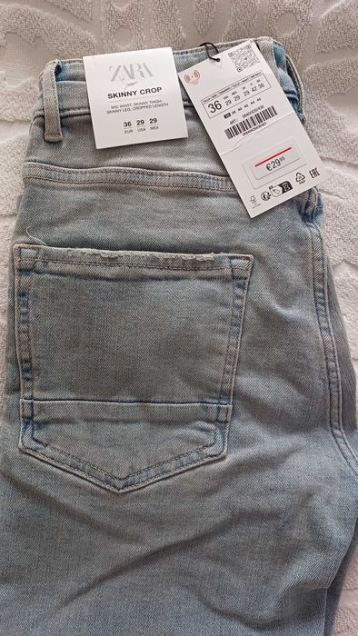 calças de homem "Zara" modelo skinny crop novas!