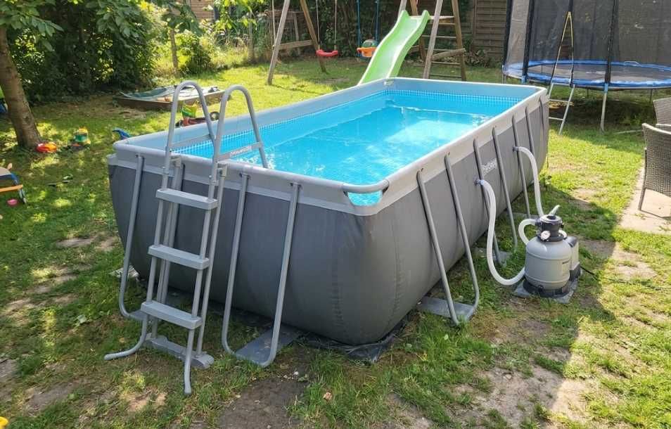 ‼️ДНІПРО‼️ Каркасний басейн Bestway 56457, каркасный бассейн 412 x 201 x 122 см з піщаним насос-фільтром 2006 л/ч та драбиною