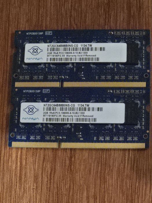 Kości RAM Nanya 2x2GB DDR3, stan 100% sprawne