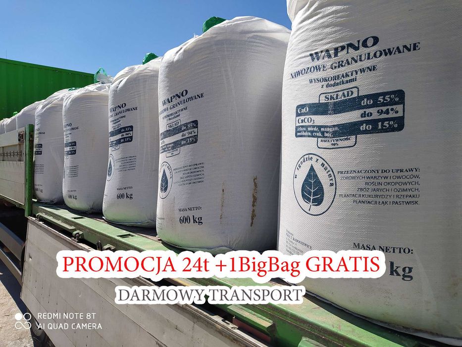 Wapno granulowane nawozowe i magnezowe