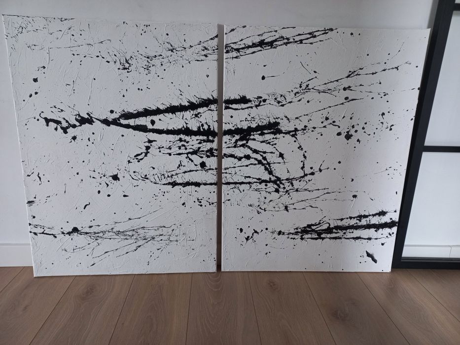 Komplet 2 obrazów 60x80 cm struktura tekstura
