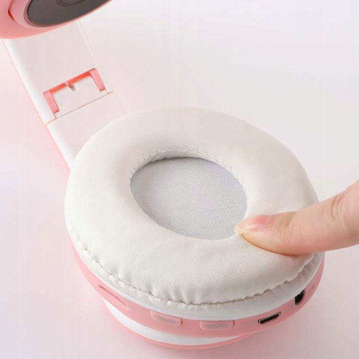 Słuchawki Bezprzewodowe Kocie Uszy Różowe LX-B39A