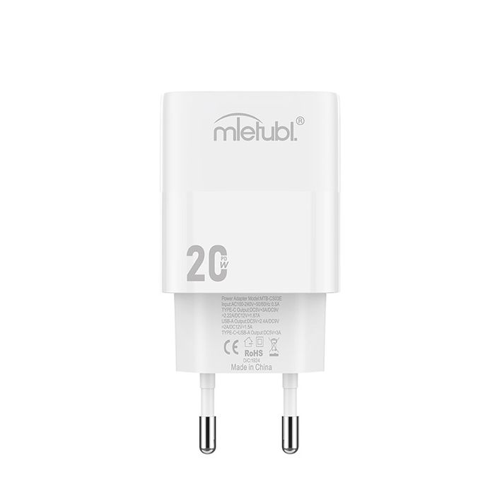 Оригінальний зарядний пристрій Mietubl 20W PD 3A/1USB/QC3.0  CS03E