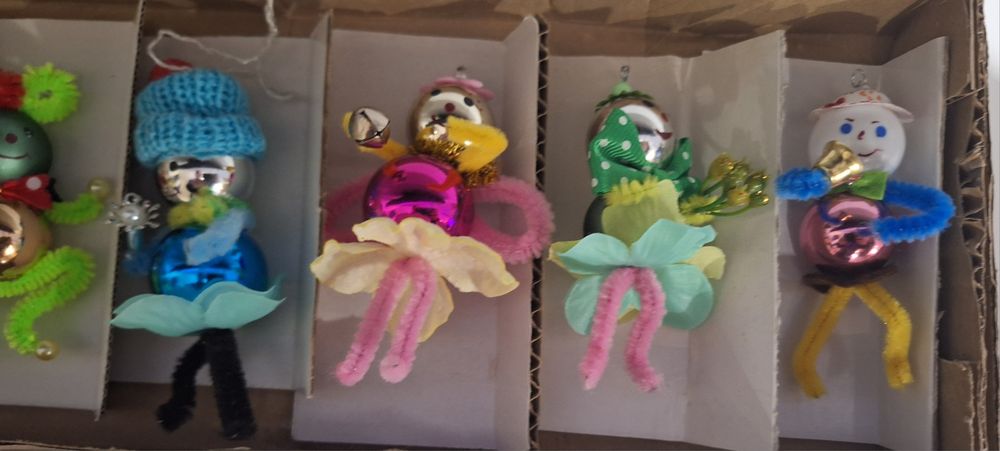 Bombka stara kształtka na choinkę pajacyk zestaw