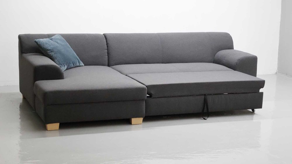 TML Narożnik funkcja spania ciemno popielaty kolor rozkładana rogówka