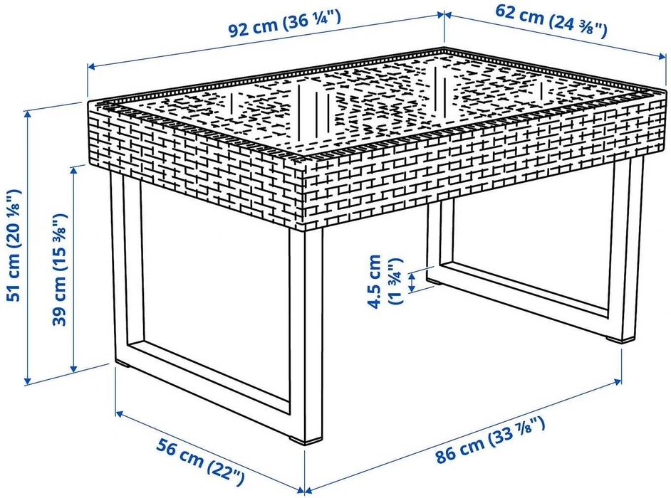 Mesa IKEA SOLLERÖN Tampo em Vidro Temperado