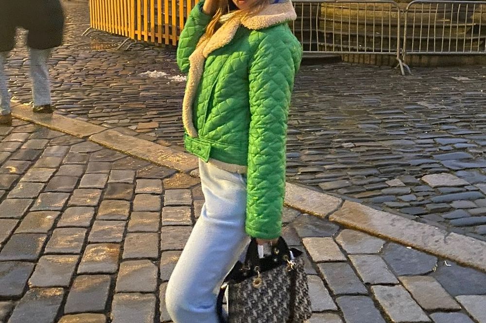 Стьобана Куртка-Авіатор в Насиченому  Зеленому Кольорі