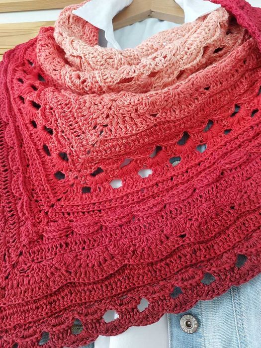 Damska chusta ręcznie robiona - SUPER PREZENT NA KAŻDĄ OKAZJĘ