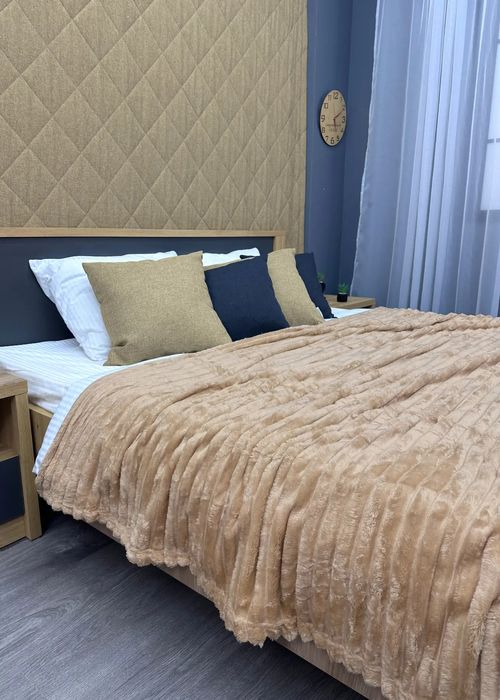 Плед шарпей королевский теплое покрывало полоска велюр євро