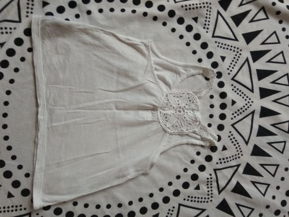 Biały t-shirt top 122/128 H&M