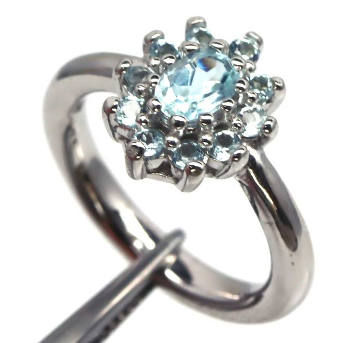 Pierścionek Srebro 925 Naturalny Topaz R 11