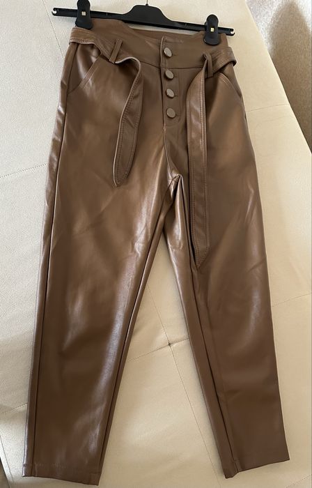Кожаные брюки шкіряні штани розмір 32-34
