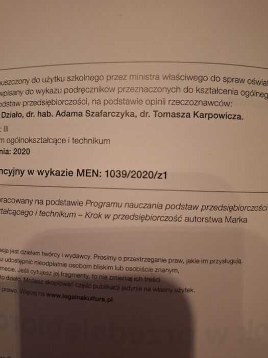 Krok w przedsiębiorczość Nowa Era; nowe wydanie