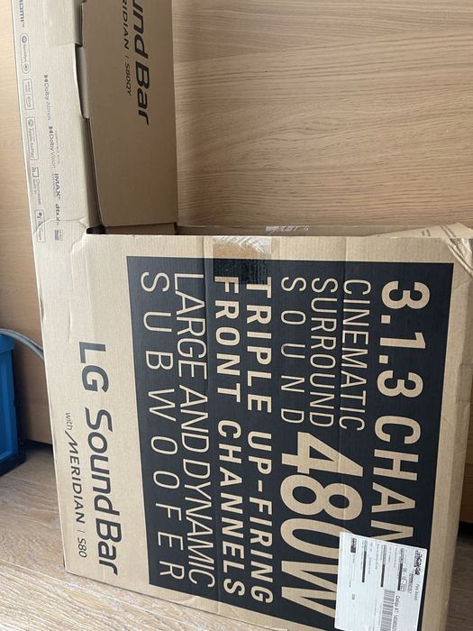 LG Soundbar S80QYcom  tecnologia Meridian – NOVA