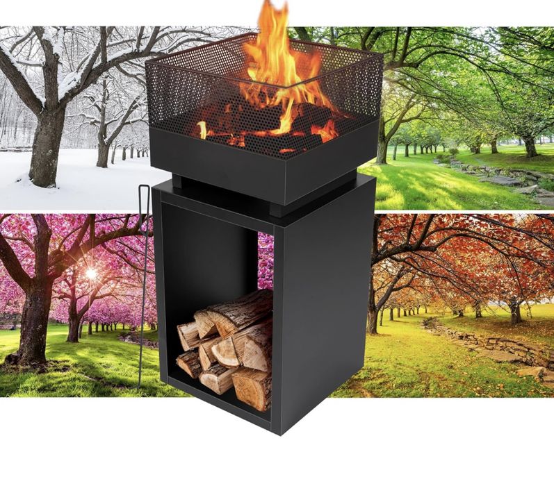 Kosz na ogień, palenisko, aluminium, czarny