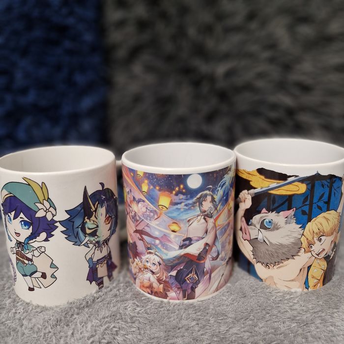 Manga ,genshin  kubki 3 szt.