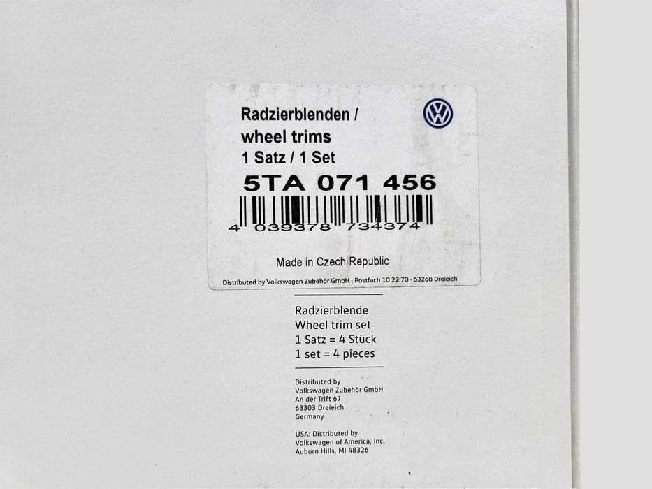 Kołpaki 4x VW Volkswagen Touran OE Oryginalne 5TA.071.456 16" Srebrne