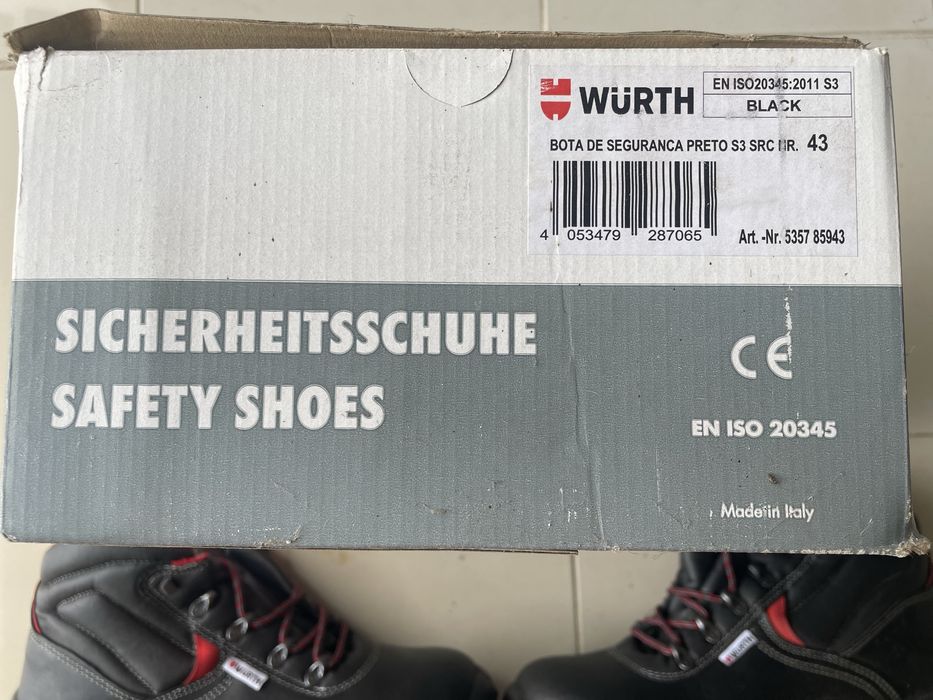 Botas Segurança Wurth S3 tam. 43