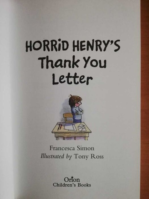 Книга для детей Horrid Henry's Thank You Letter