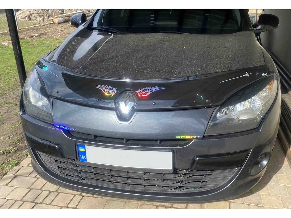 Renault Megane 3 2009-2013 Дефлектор капота EuroCap